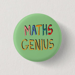 Chapa Redonda De 2,5 Cm Mathematic genius pin badge