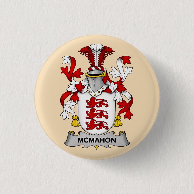 Chapa Redonda De 2,5 Cm McMahon Family Coat of Arms Button  (Anverso)
