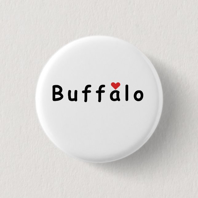 Chapa Redonda De 2,5 Cm Me encanta Buffalo (Anverso)