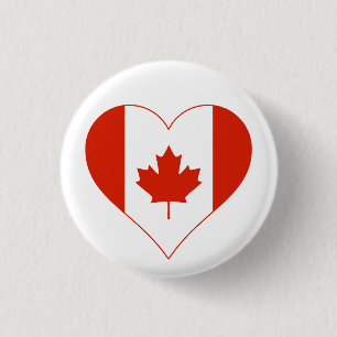 Chapa Redonda De 2,5 Cm Me encanta el corazón de Canadá