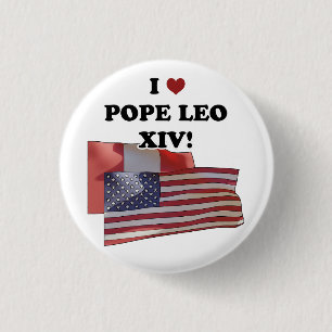 Chapa Redonda De 2,5 Cm ¡Me Encanta El Papa Leo XIV!