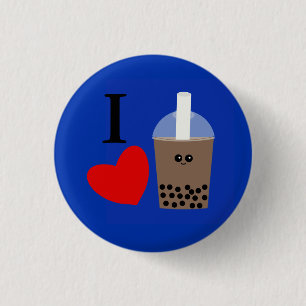 Chapa Redonda De 2,5 Cm Me encanta la bebida Boba #1 Button