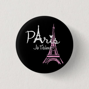 Chapa Redonda De 2,5 Cm Me encanta la Torre Eiffel de París