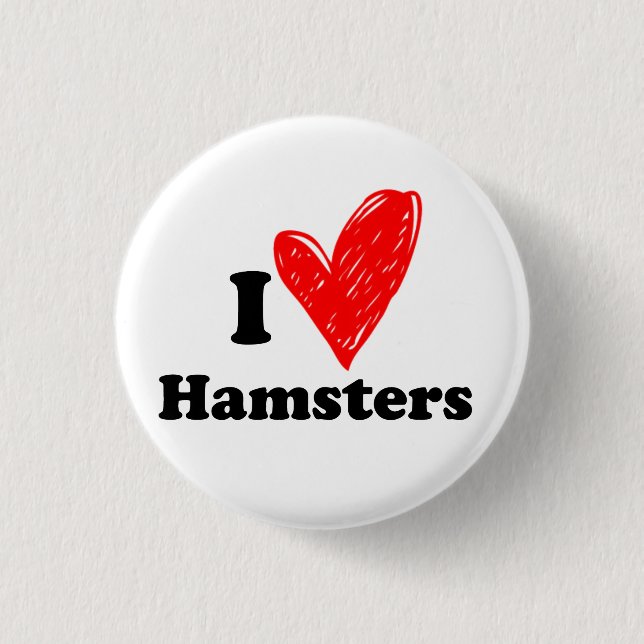 Chapa Redonda De 2,5 Cm Me encantan Hamsters (Anverso)