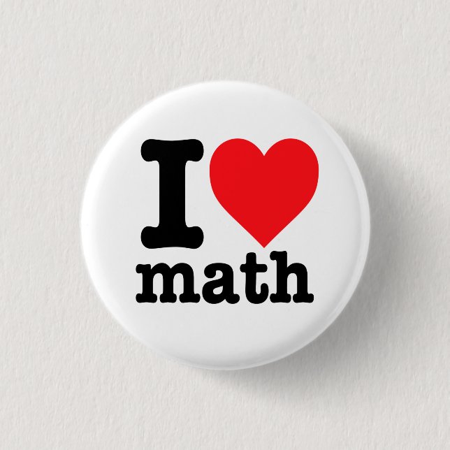 Chapa Redonda De 2,5 Cm "Me encantan las matemáticas" (Anverso)