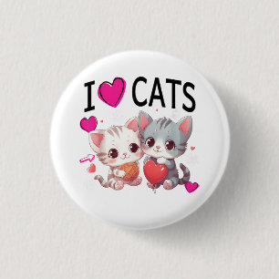 Chapa Redonda De 2,5 Cm Me encantan los gatos Shirt Sólo un chica que ama 