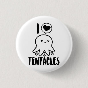 Chapa Redonda De 2,5 Cm Me encantan los tentacles camisetas de café pulpo