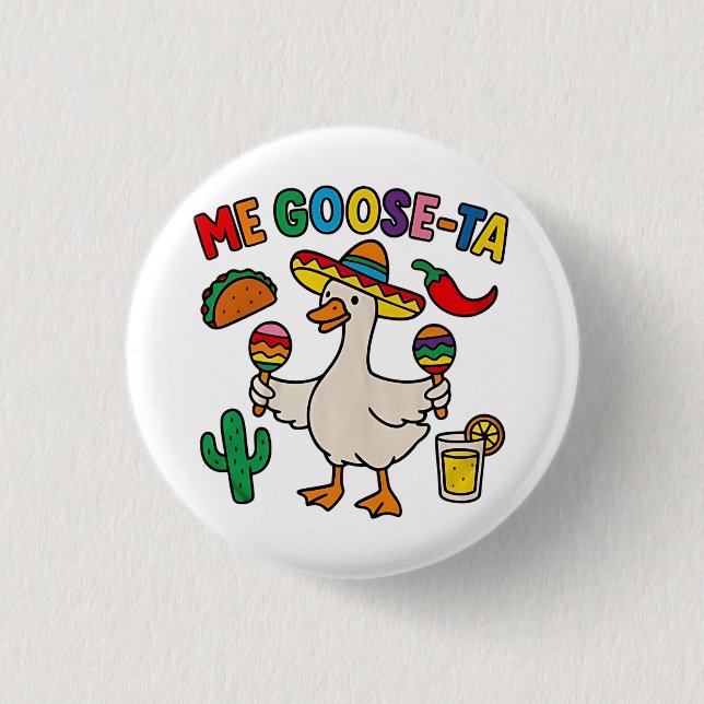 Chapa Redonda De 2,5 Cm Me Goose-Ta Funny Caballo Español Mexicano (Anverso)