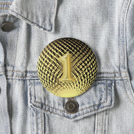 Chapa Redonda De 2,5 Cm Medalla de oro, ganadora del primer lugar