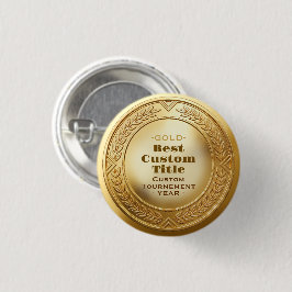 Chapa Redonda De 2,5 Cm Medalla de oro realista 3D personalizable y editab