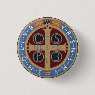 Chapa Redonda De 2,5 Cm Medalla de San Benito