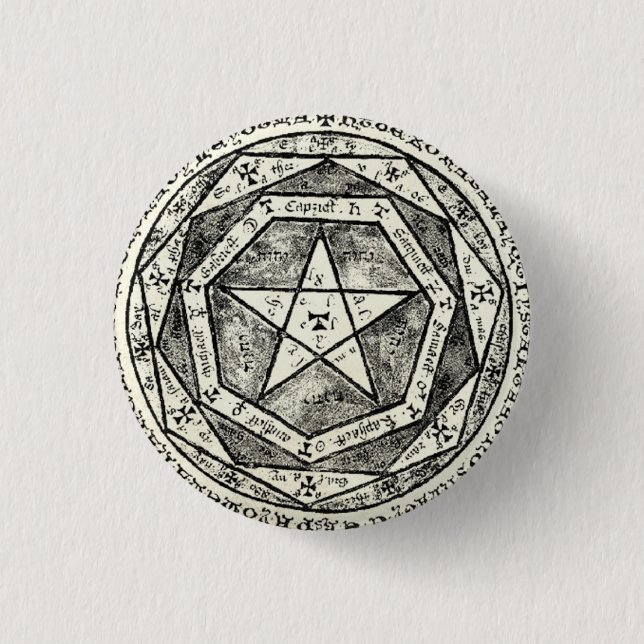 Chapa Redonda De 2,5 Cm Medieval pentagram (Anverso)