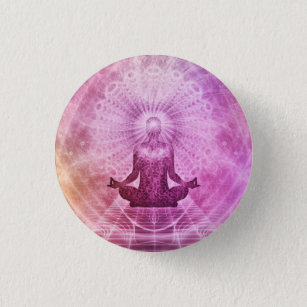 Chapa Redonda De 2,5 Cm Meditación espiritual del yoga Zen Colorful