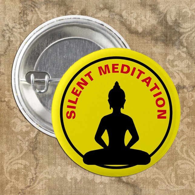 Chapa Redonda De 2,5 Cm Meditación SILENCIOSA / Retirada de Vipassana (Bud (Subido por el creador)