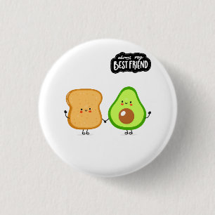 Chapa Redonda De 2,5 Cm Mejor Amigo Comida Linda Aguacate para mi Tostada