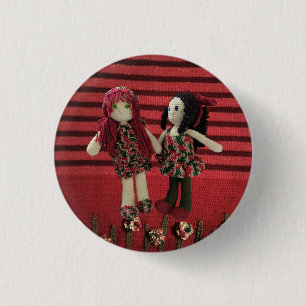 Chapa Redonda De 2,5 Cm Mejor Amistad Amigurumi Dolls Diseño
