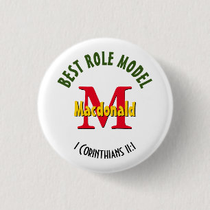Chapa Redonda De 2,5 Cm MEJOR MODELO DE ROL Mamá Papá Personalizada