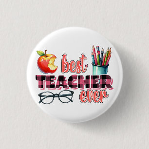 Chapa Redonda De 2,5 Cm Mejor Profesor de Todos los Tiempos