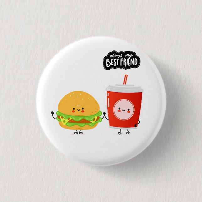 Chapa Redonda De 2,5 Cm Mejores Amigos Divertidos (Anverso)