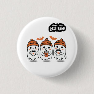 Chapa Redonda De 2,5 Cm Mejores Amigos Fantasmas