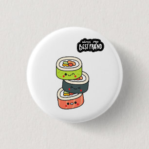 Chapa Redonda De 2,5 Cm Mejores Amigos Sushi