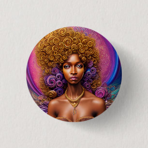 Chapa Redonda De 2,5 Cm Melanin Mujer Negra Mujer Sista Reina de la piel m