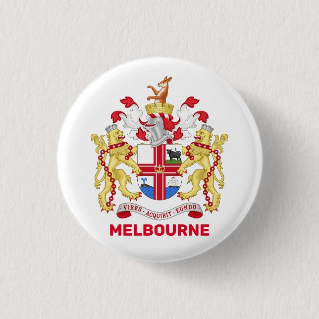 Chapa Redonda De 2,5 Cm Melbourne, Australia - coat of arms (Anverso)