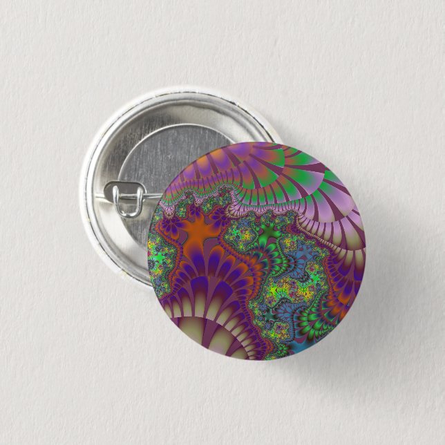 Chapa Redonda De 2,5 Cm Melt verde y Naranja (Anverso y reverso)