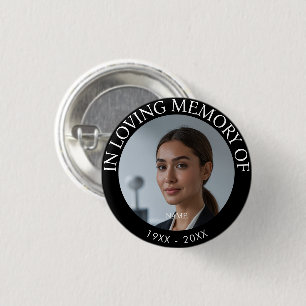 Chapa Redonda De 2,5 Cm Memorial de Foto Personalizado