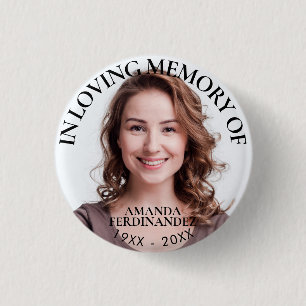 Chapa Redonda De 2,5 Cm Memorial fotográfico personalizado