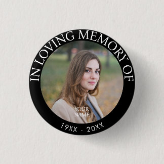 Chapa Redonda De 2,5 Cm Memorial fotográfico personalizado