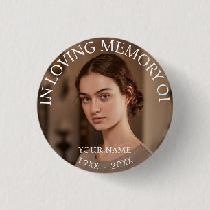 Chapa Redonda De 2,5 Cm Memorial fotográfico personalizado