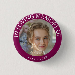 Chapa Redonda De 2,5 Cm Memorial fotográfico personalizado