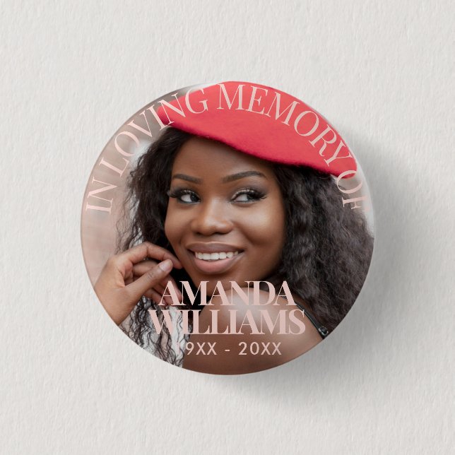 Chapa Redonda De 2,5 Cm Memorial fotográfico personalizado (Anverso)