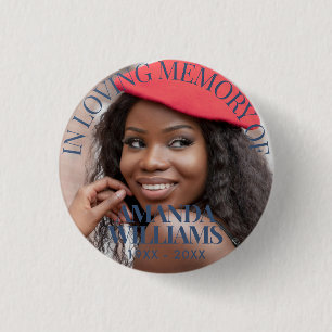 Chapa Redonda De 2,5 Cm Memorial fotográfico personalizado