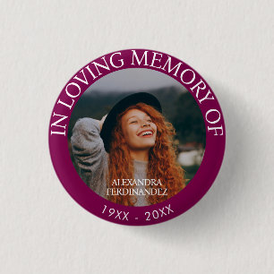 Chapa Redonda De 2,5 Cm Memorial fotográfico personalizado