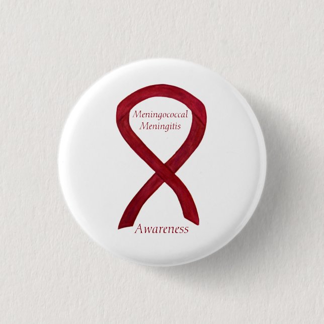 Chapa Redonda De 2,5 Cm Meningococo Meningitis Awareness Ribbon Pins (Anverso)
