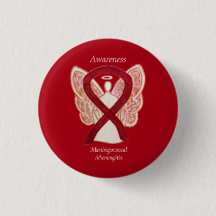 Chapa Redonda De 2,5 Cm Meningococo Meningitis Awareness Ribbon Pins
