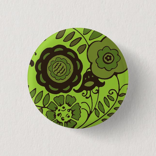 Chapa Redonda De 2,5 Cm Menta floral (Anverso)
