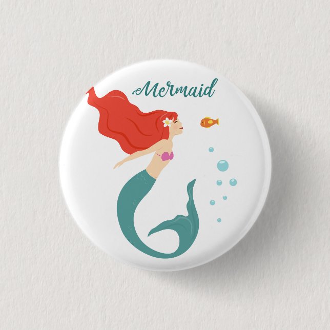 Chapa Redonda De 2,5 Cm Mermaid (Anverso)