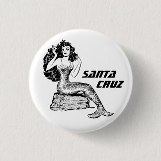 Chapa Redonda De 2,5 Cm Mermaid Pinback de Santa Cruz