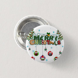 Chapa Redonda De 2,5 Cm Merry Christmas Button
