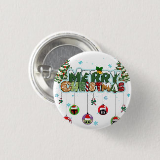 Chapa Redonda De 2,5 Cm Merry Christmas Button