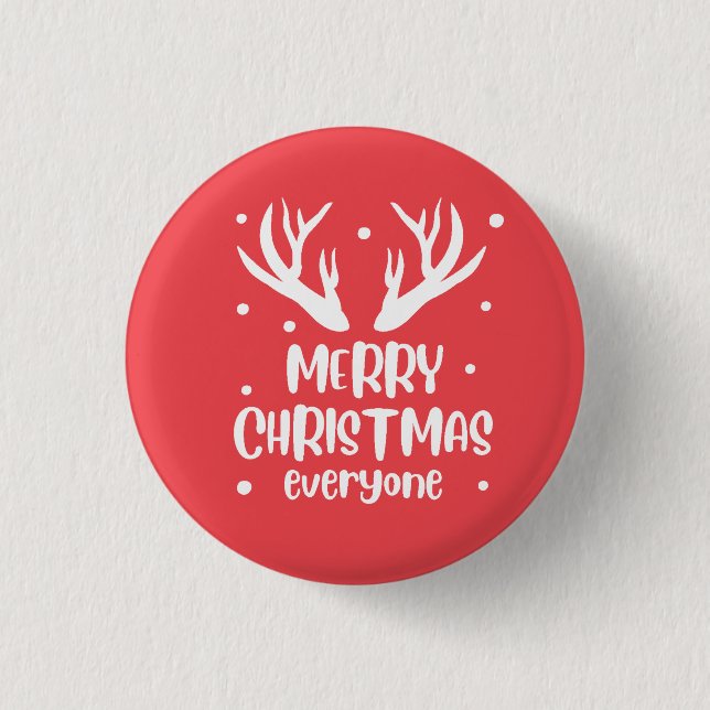 Chapa Redonda De 2,5 Cm Merry Christmas Everyone (Anverso)