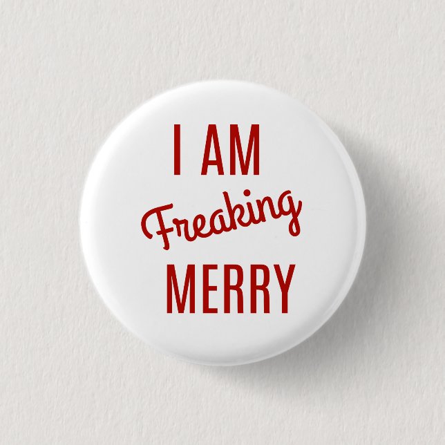 Chapa Redonda De 2,5 Cm Merry Christmas Pin (Anverso)