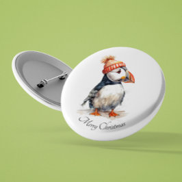 Chapa Redonda De 2,5 Cm Merry Puffin, personalizado