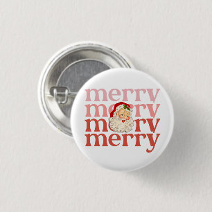 Chapa Redonda De 2,5 Cm Merry santa navidades
