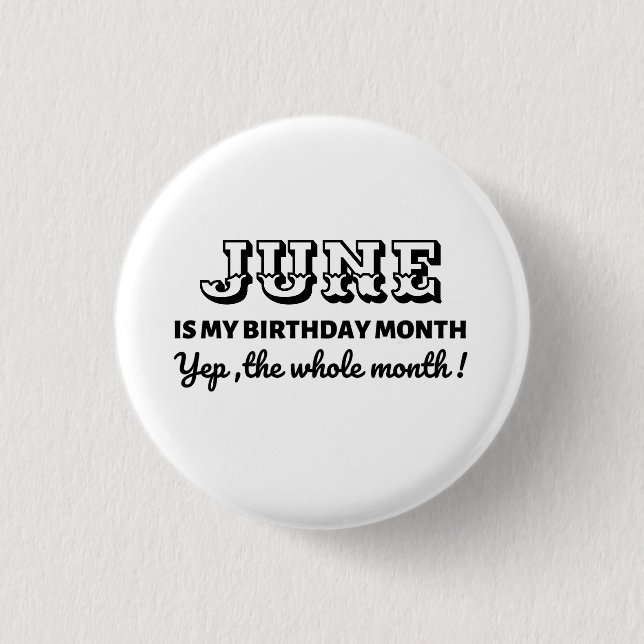 Chapa Redonda De 2,5 Cm Mes de Cumpleaños Personalizado (Anverso)