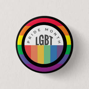 Chapa Redonda De 2,5 Cm Mes del Orgullo LGBT con el tema del arco iris