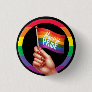 Chapa Redonda De 2,5 Cm Mes del Orgullo LGBT con tema de arcoíris